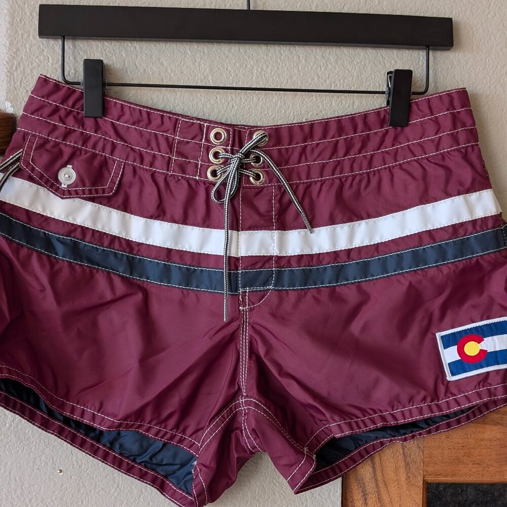 Birdwell Beach Britches Women's 400 Boardshorts Size 8 | Maroon | CO Patch